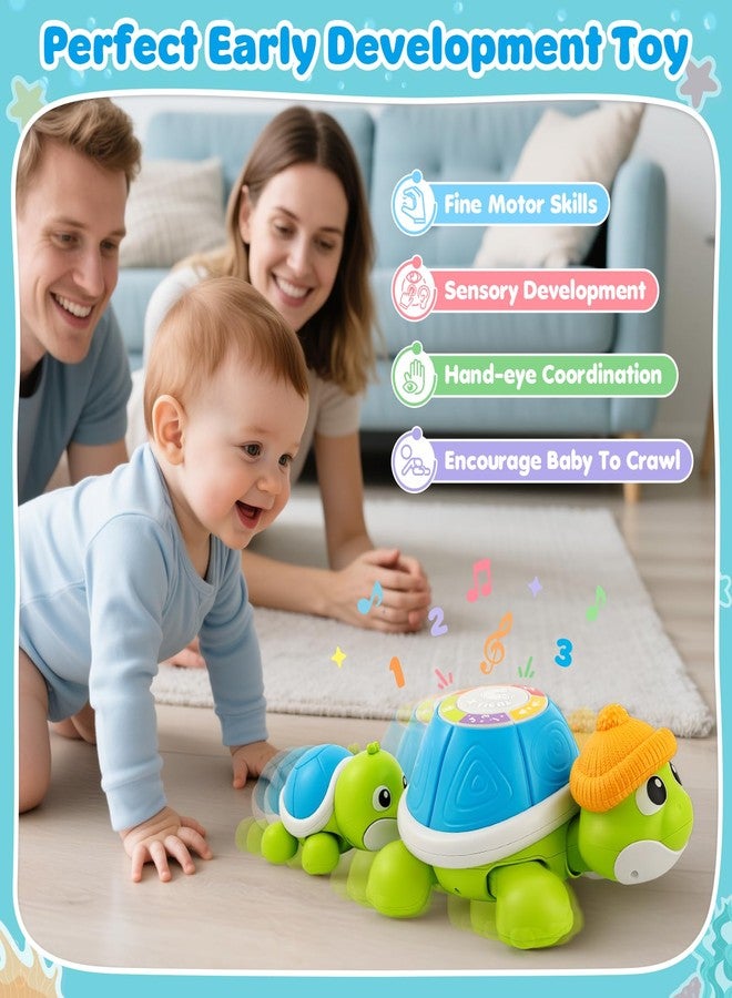 BAYSING Baby Toys 6-12 Months, Musical Turtle Crawling Infant Toy Set for Tummy Time, Early Educational Learning Toys, Baby Essentials Toy, Christmas Birthday Gifts for Boy Girl 7 8 9 10 11 Month 0-1 Year Old - Image 5